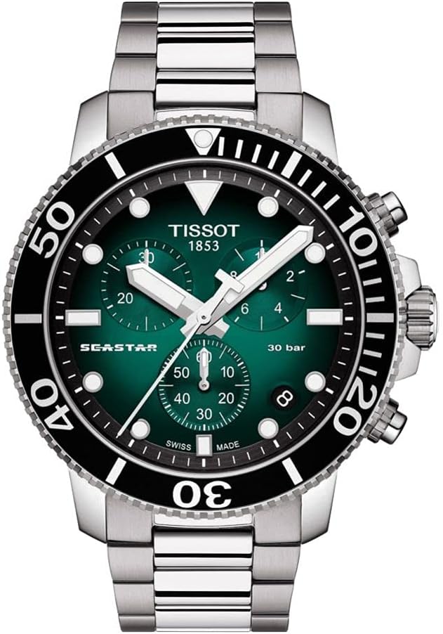 Tissot Seastar 1000 Quartz Chronograph Men's Graded Green Watch T120.417.11.091.01